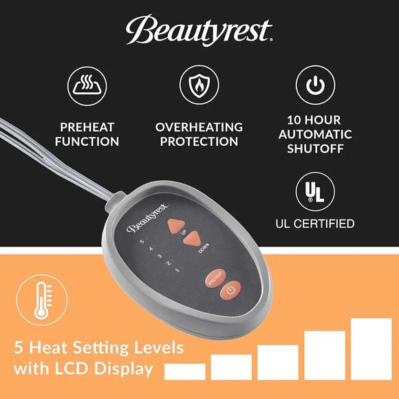 Beauty Rest Cool Touch Heated Mattress Pad Twin Size White - Picture 5 of 7